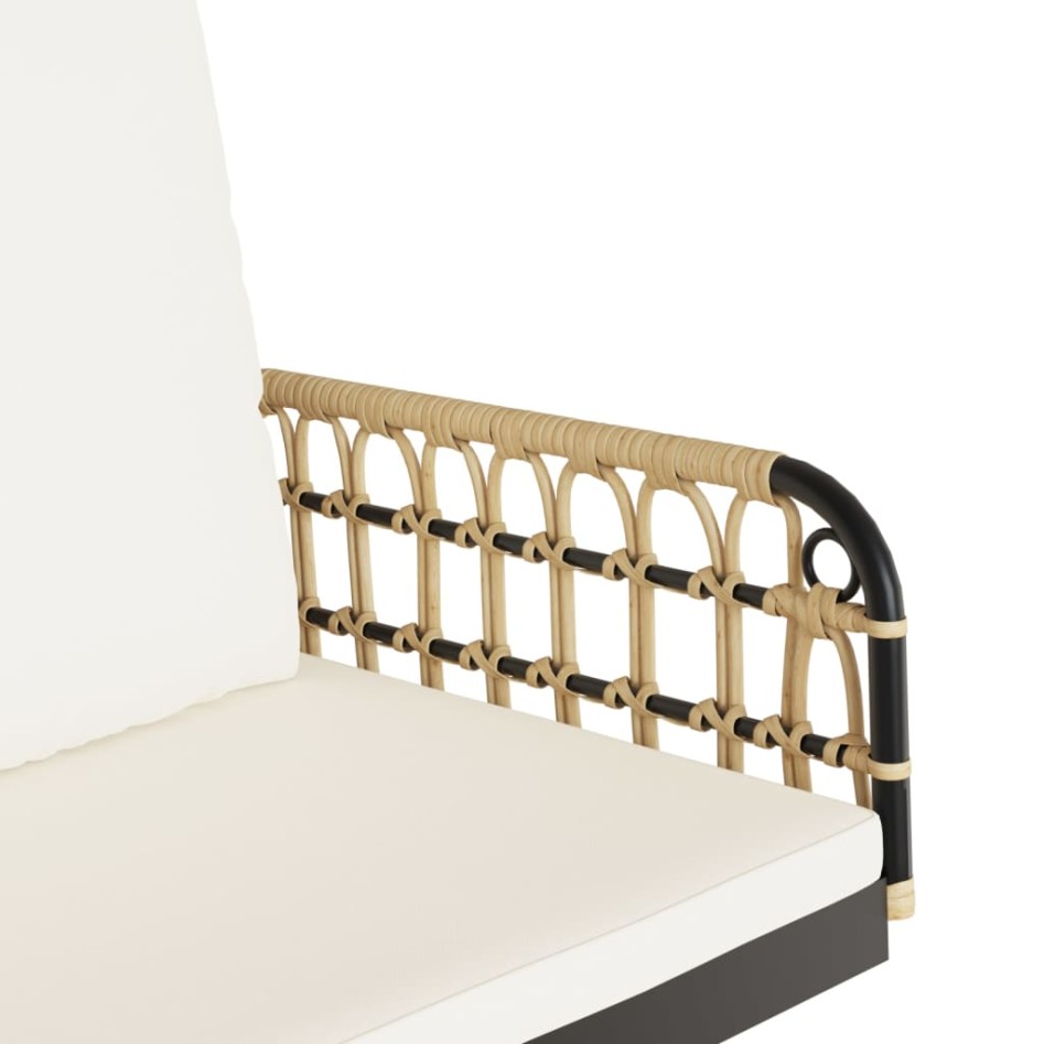 Silla columpio con cojines ratán sintético y acero 105x58x38