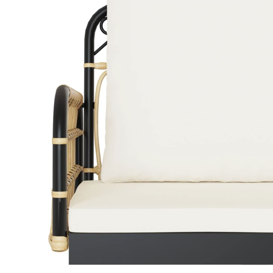 Silla columpio con cojines ratán sintético y acero 105x58x38