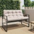 Banco de jardín con cojín acero taupe 113