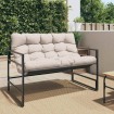 Banco de jardín con cojín acero taupe 113 cm