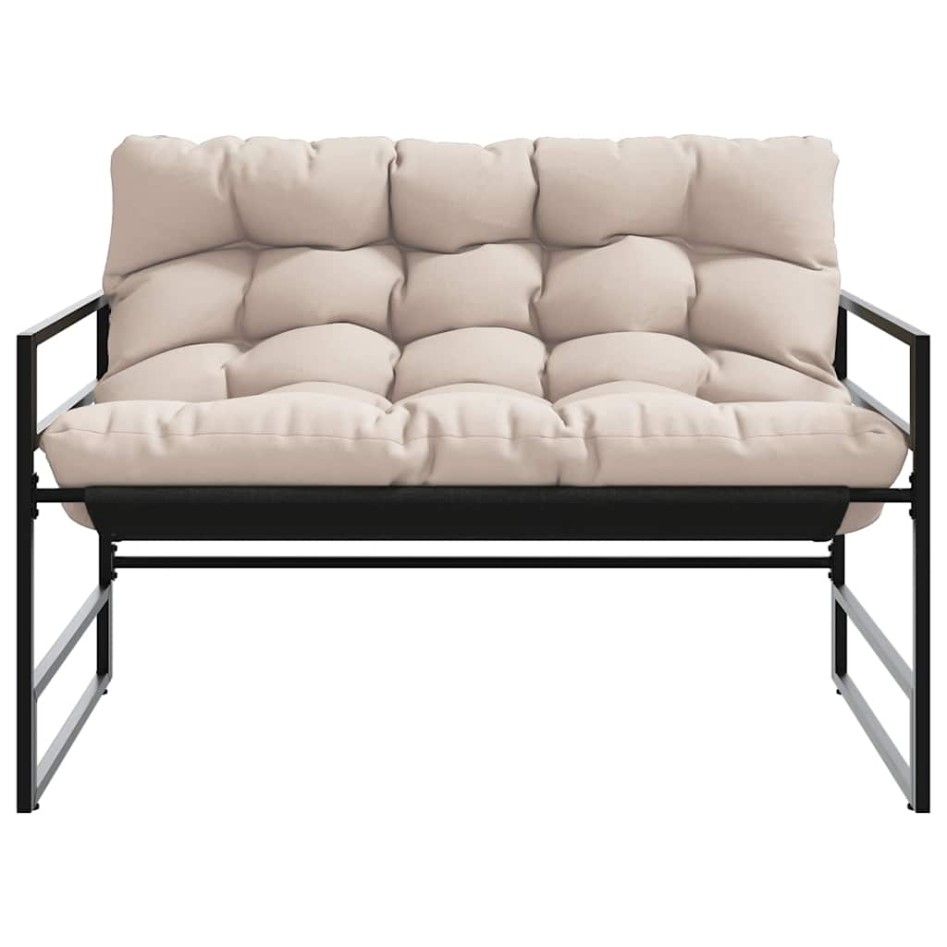 Banco de jardín con cojín acero taupe 113