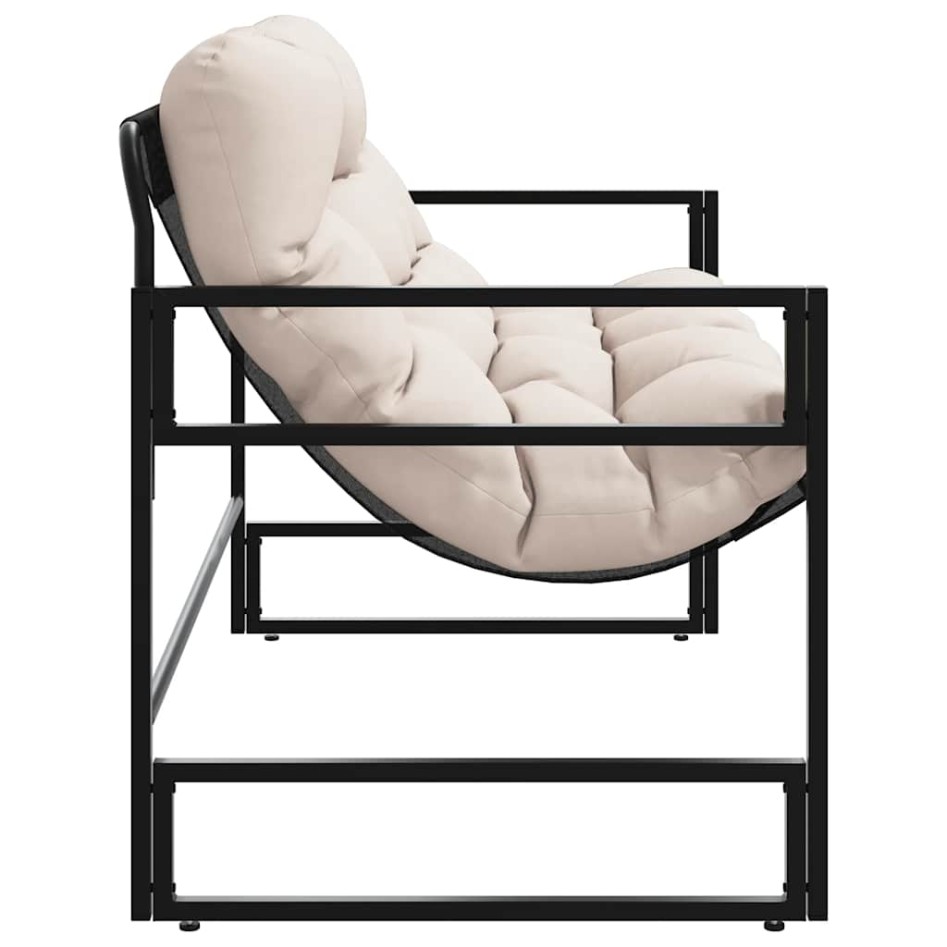 Banco de jardín con cojín acero taupe 113