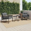 Juego de muebles de jardín con cojines 4 piezas acero negro