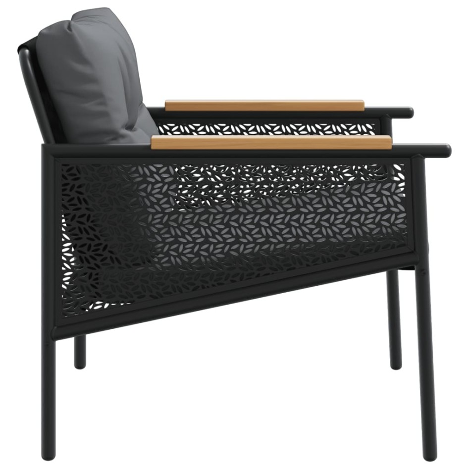 Juego de muebles de jardín con cojines 4 piezas acero