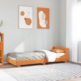 Estructura de cama sin colchón madera de pino marrón 90x200