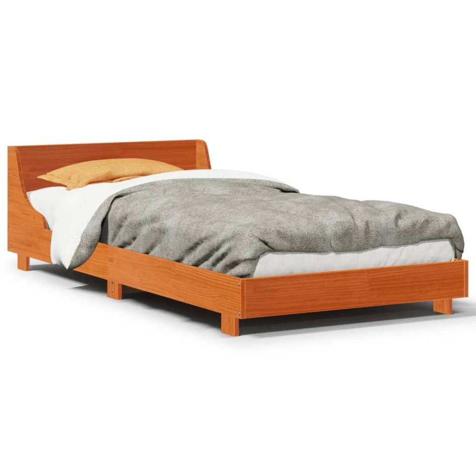 Estructura de cama sin colchón madera de pino marrón 90x200
