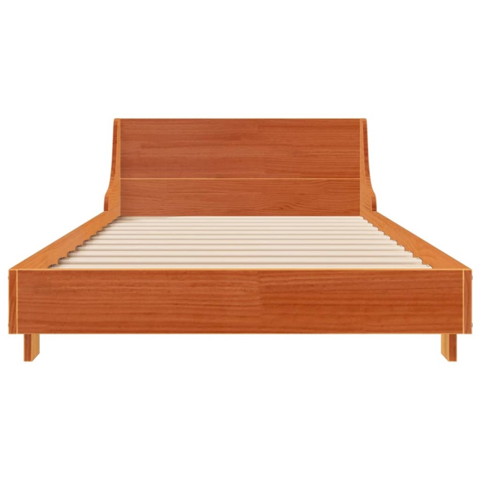 Estructura de cama sin colchón madera de pino marrón 90x200