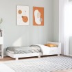 Estructura de cama sin colchón madera maciza blanca 75x190 cm
