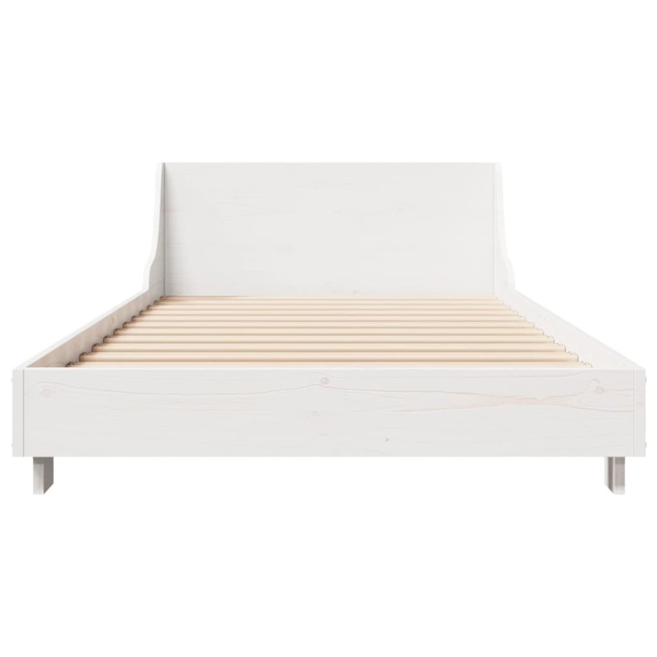 Estructura de cama sin colchón madera maciza blanca 75x190