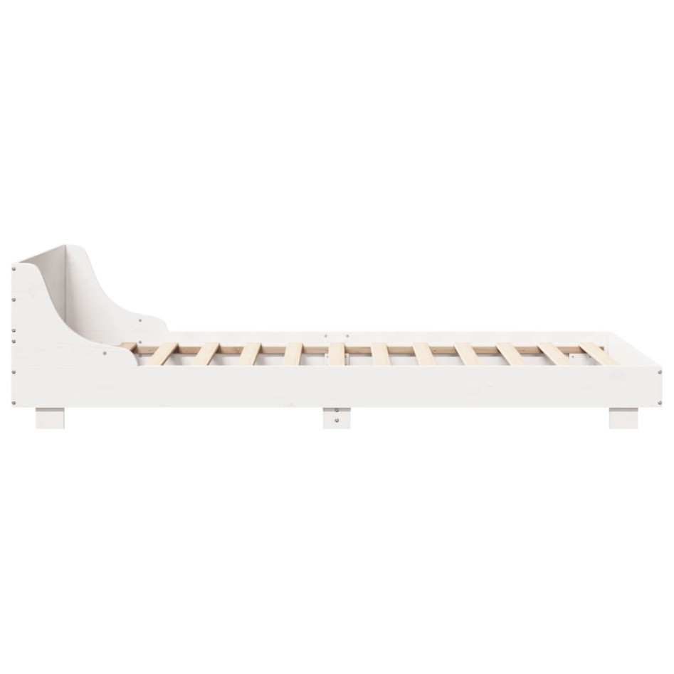 Estructura de cama sin colchón madera maciza blanca 75x190