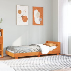 Estructura de cama sin colchón madera maciza marrón 90x190