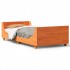 Estructura de cama sin colchón madera maciza marrón 75x190