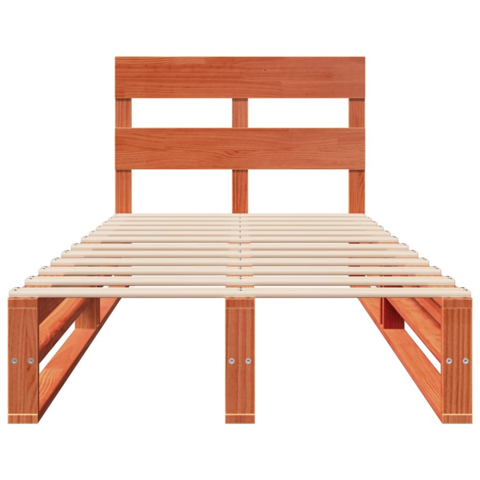 Estructura de cama sin colchón madera maciza marrón 75x190