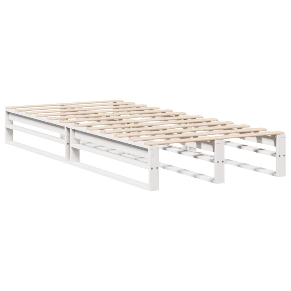 Estructura de cama sin colchón madera maciza blanca 90x190