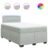Cama box spring con colchón terciopelo gris claro 120x190