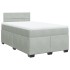 Cama box spring con colchón terciopelo gris claro 120x190