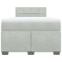 Cama box spring con colchón terciopelo gris claro 120x190