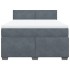 Cama box spring con colchón terciopelo gris oscuro 140x190