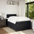 Cama box spring con colchón terciopelo negro 120x190