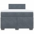 Cama box spring con colchón terciopelo gris oscuro 120x190