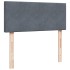 Cama box spring con colchón terciopelo gris oscuro 120x190