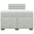 Cama box spring con colchón terciopelo gris claro 120x190
