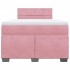 Cama box spring con colchón terciopelo rosa 120x200