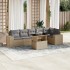 Set sofás de jardín 7 piezas y cojines ratán sintético