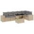 Set sofás de jardín 7 piezas y cojines ratán sintético