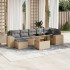 Set de sofás de jardín y cojines 8 piezas ratán sintético