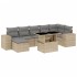 Set de sofás de jardín y cojines 8 piezas ratán sintético