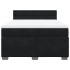 Cama box spring con colchón terciopelo negro 140x190