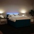 Cama box spring con colchón terciopelo azul 140x190
