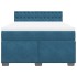 Cama box spring con colchón terciopelo azul 140x190