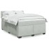 Cama box spring con colchón terciopelo gris claro 140x200