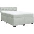 Cama box spring con colchón terciopelo gris claro 140x200