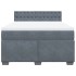 Cama box spring con colchón terciopelo gris oscuro 140x200