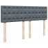 Cama box spring con colchón terciopelo gris oscuro 140x200