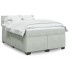 Cama box spring con colchón terciopelo gris claro 160x200
