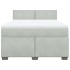 Cama box spring con colchón terciopelo gris claro 160x200