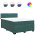 Cama box spring con colchón terciopelo verde oscuro 160x200