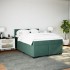 Cama box spring con colchón terciopelo verde oscuro 160x200