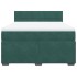 Cama box spring con colchón terciopelo verde oscuro 160x200