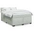 Cama box spring con colchón terciopelo gris claro 160x200