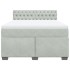 Cama box spring con colchón terciopelo gris claro 160x200