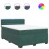 Cama box spring con colchón terciopelo verde oscuro 160x200