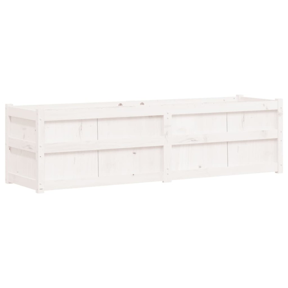 Jardinera de madera maciza de pino blanca 180x50x50