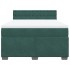 Cama box spring con colchón terciopelo verde oscuro 160x200