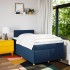 Cama box spring con colchón tela azul 120x190