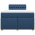 Cama box spring con colchón tela azul 120x190